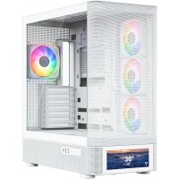 Корпус ПК (комп'ютерний корпус) Modecom VOLCANO AQ500 ARGB MIDI FRONT LCD 6,2″ білий, 4 вентилятори, без БЖ