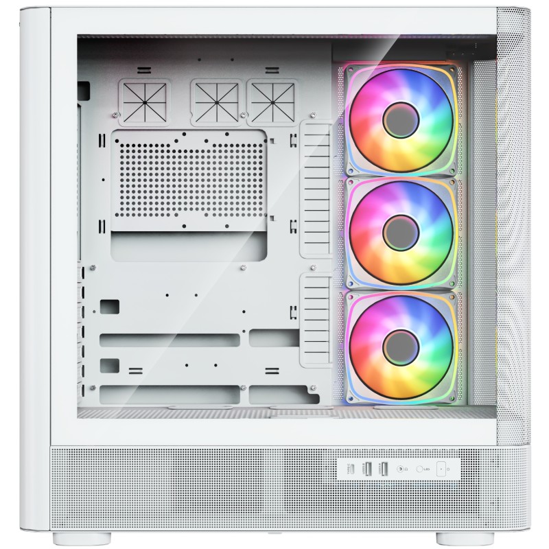 Корпус ПК (компьютерный корпус) Modecom VOLCANO AQ500 ARGB MIDI FRONT LCD 6,2″ белый, 4 вентилятора, без БП Корпус ПК (компьютерный корпус) Modecom VOLCANO AQ500 ARGB MIDI FRONT LCD 6,2″ белый, 4 вентилятора, без БП