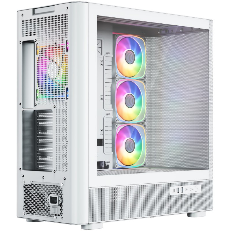 Корпус ПК (компьютерный корпус) Modecom VOLCANO AQ500 ARGB MIDI FRONT LCD 6,2″ белый, 4 вентилятора, без БП Корпус ПК (компьютерный корпус) Modecom VOLCANO AQ500 ARGB MIDI FRONT LCD 6,2″ белый, 4 вентилятора, без БП
