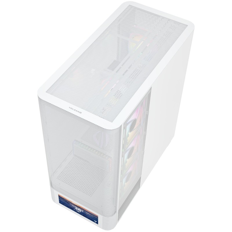Корпус ПК (компьютерный корпус) Modecom VOLCANO AQ500 ARGB MIDI FRONT LCD 6,2″ белый, 4 вентилятора, без БП Корпус ПК (компьютерный корпус) Modecom VOLCANO AQ500 ARGB MIDI FRONT LCD 6,2″ белый, 4 вентилятора, без БП