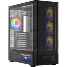Корпус (комп’ютерний корпус) Modecom VOLCANO AQ400 ARGB LCD 6,2″, чорний без БЖ