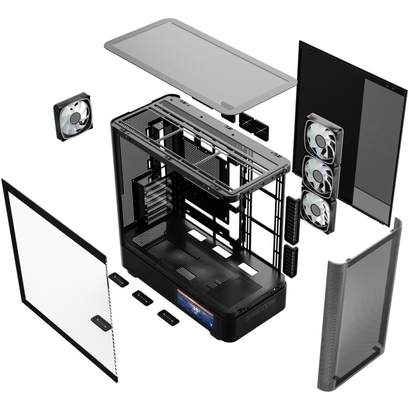 Корпус (компьютерный корпус) Modecom VOLCANO AQ400 ARGB LCD 6,2″, чёрный без БП Корпус (компьютерный корпус) Modecom VOLCANO AQ400 ARGB LCD 6,2″, чёрный без БП