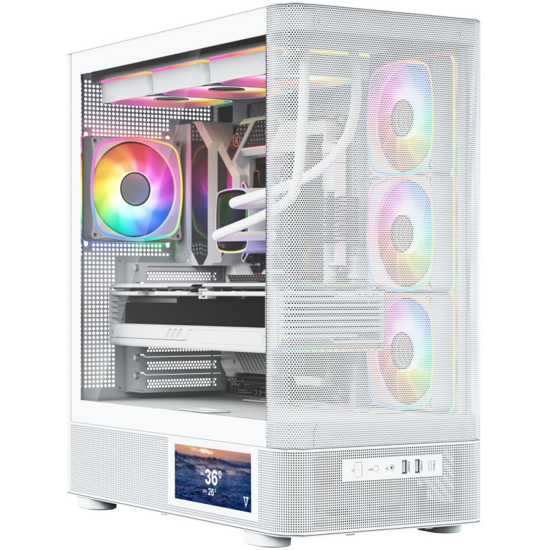 Корпус (компьютерный корпус) Modecom VOLCANO AQ400 ARGB белый с LCD 6,2" Корпус (компьютерный корпус) Modecom VOLCANO AQ400 ARGB белый с LCD 6,2"