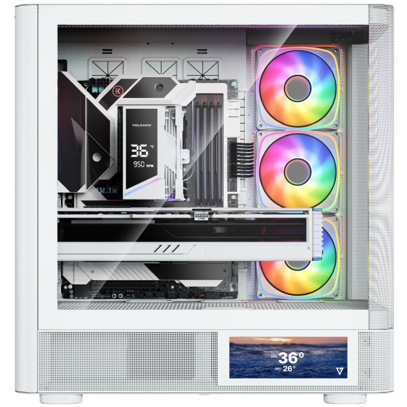 Корпус (компьютерный корпус) Modecom VOLCANO AQ400 ARGB белый с LCD 6,2" Корпус (компьютерный корпус) Modecom VOLCANO AQ400 ARGB белый с LCD 6,2"