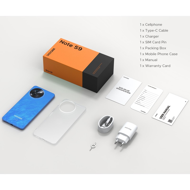 Смартфон (мобильный телефон) Doogee Note 59 6,75 дюйма, 6250 мА·ч