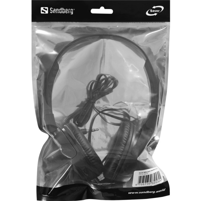Навушники (гарнітура) Sandberg Saver MiniJack HeadPhone Travel чорні