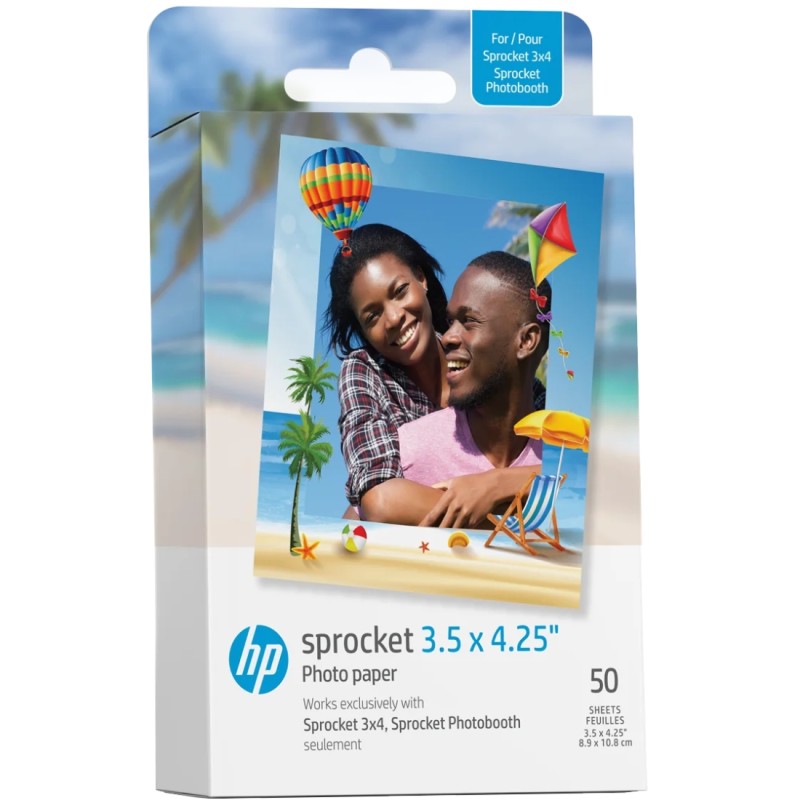 Фотобумага (бумага для фото) HP Sprocket Zink 3.5x4.25 50 листов