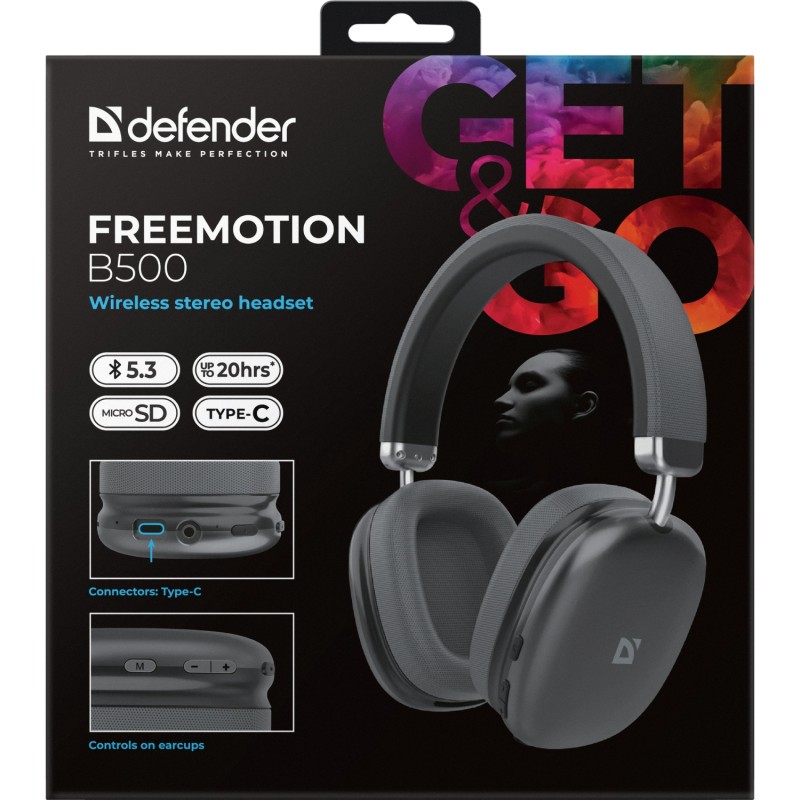 Гарнітура (навушники з мікрофоном) Defender FreeMotion B500 сіра