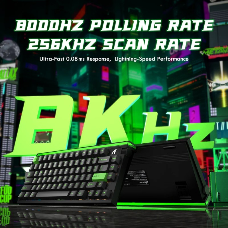 Клавіатура ігрова магнітна Attack Shark R85 HE 79кл. RGB, USB-C, Magnetic Switch Green Клавіатура ігрова магнітна Attack Shark R85 HE 79кл. RGB, USB-C, Magnetic Switch Green