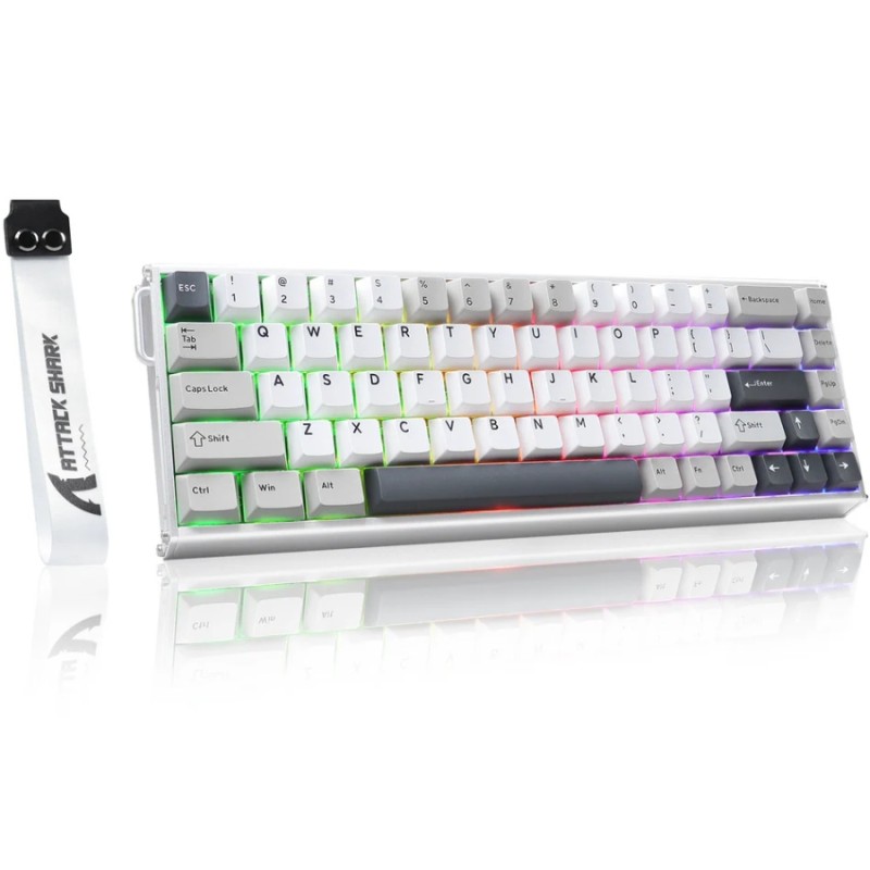 Клавіатура ігрова магнітна Attack Shark X68 Max HE 68кл. RGB, USB-C, Starlight White Клавіатура ігрова магнітна Attack Shark X68 Max HE 68кл. RGB, USB-C, Starlight White