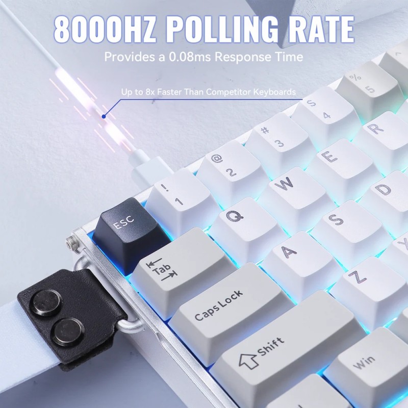 Клавіатура ігрова магнітна Attack Shark X68 Max HE 68кл. RGB, USB-C, Starlight White Клавіатура ігрова магнітна Attack Shark X68 Max HE 68кл. RGB, USB-C, Starlight White