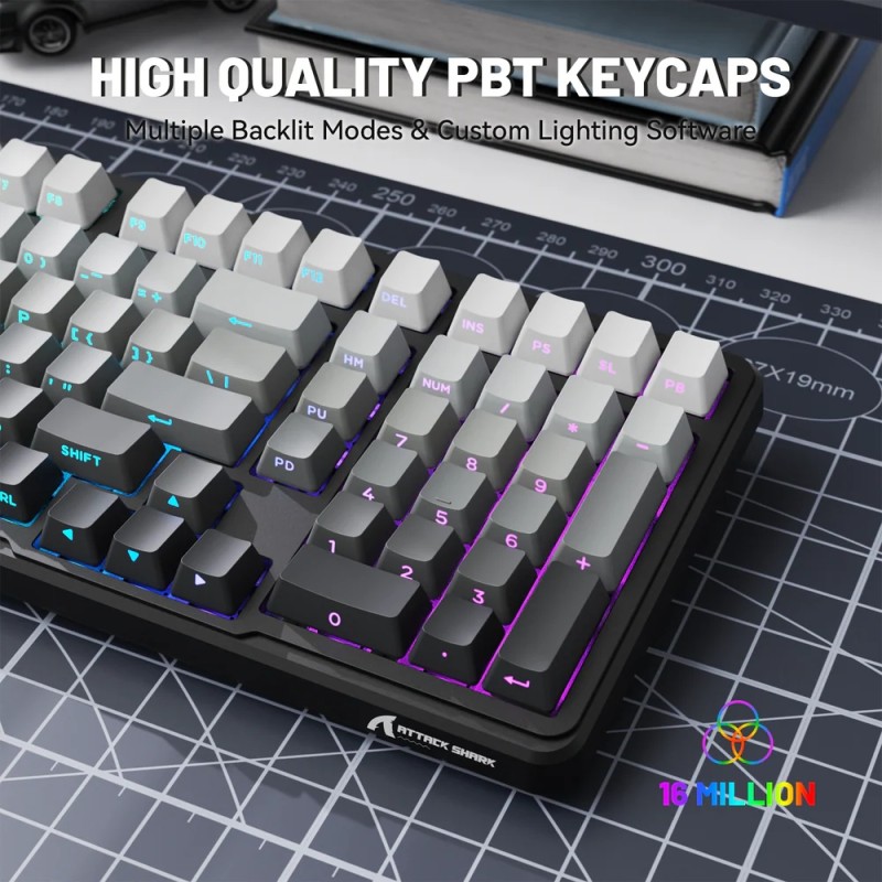 Клавіатура ігрова механічна Attack Shark X98 102кл. RGB, Wireless, Moonlight Night