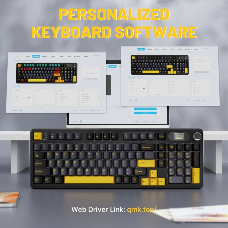 Клавіатура ігрова механічна Attack Shark X98 Pro 99кл. RGB, Wireless, TFT disp., Star Black Клавіатура ігрова механічна Attack Shark X98 Pro 99кл. RGB, Wireless, TFT disp., Star Black