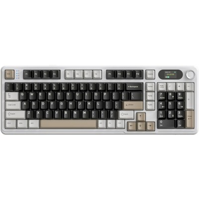 Клавіатура ігрова механічна Attack Shark X98 Pro 99кл. RGB, Wireless, TFT disp., Cheese white