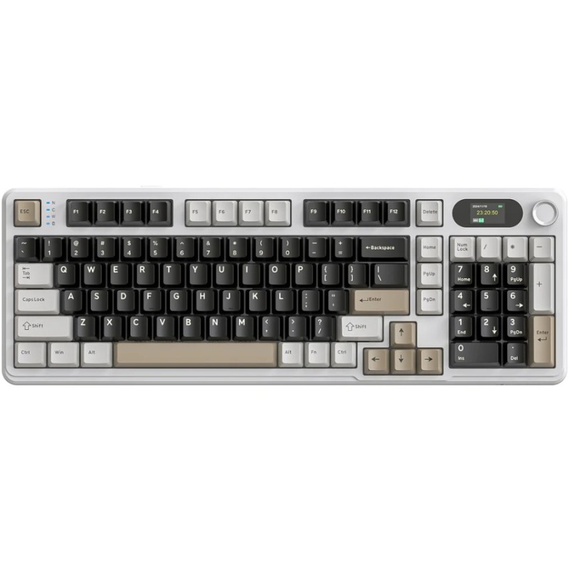 Клавіатура ігрова механічна Attack Shark X98 Pro 99кл. RGB, Wireless, TFT disp., Cheese white