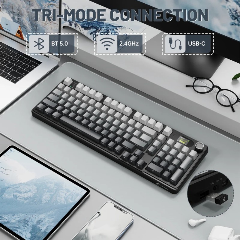 Клавіатура ігрова механічна Attack Shark X98 Pro 99кл. RGB, Wireless, TFT disp., Moonlit Night Клавіатура ігрова механічна Attack Shark X98 Pro 99кл. RGB, Wireless, TFT disp., Moonlit Night