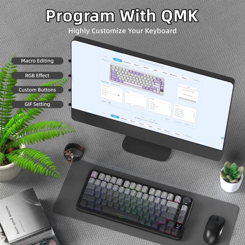 Клавіатура ігрова механічна Attack Shark X85PRO 82кл. RGB, Wireless, Moonlit Night Клавіатура ігрова механічна Attack Shark X85PRO 82кл. RGB, Wireless, Moonlit Night