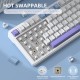 Клавіатура ігрова механічна Attack Shark X85 82кл.RGB,Wireless,White Jade перемикачі,Starlight White Клавіатура ігрова механічна Attack Shark X85 82кл.RGB,Wireless,White Jade перемикачі,Starlight White