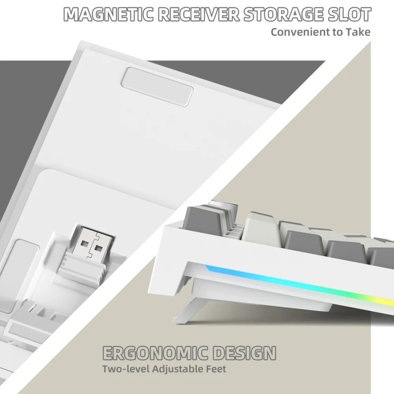 Клавіатура ігрова механічна Attack Shark K86 87кл.RGB,Wireless, Business Gray Клавіатура ігрова механічна Attack Shark K86 87кл.RGB,Wireless, Business Gray