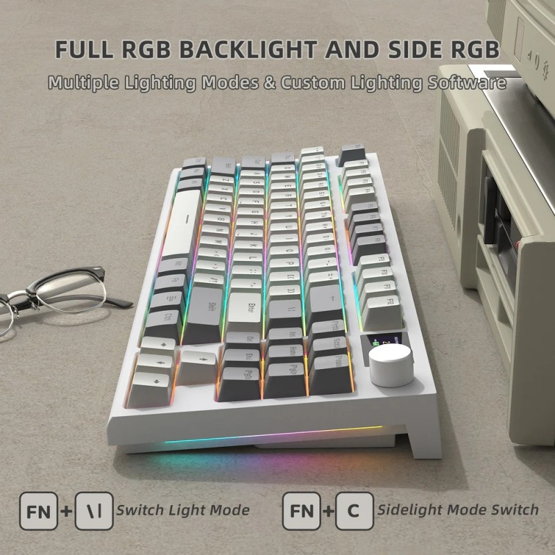 Клавіатура ігрова механічна Attack Shark K86 87кл.RGB,Wireless, Business Gray Клавіатура ігрова механічна Attack Shark K86 87кл.RGB,Wireless, Business Gray