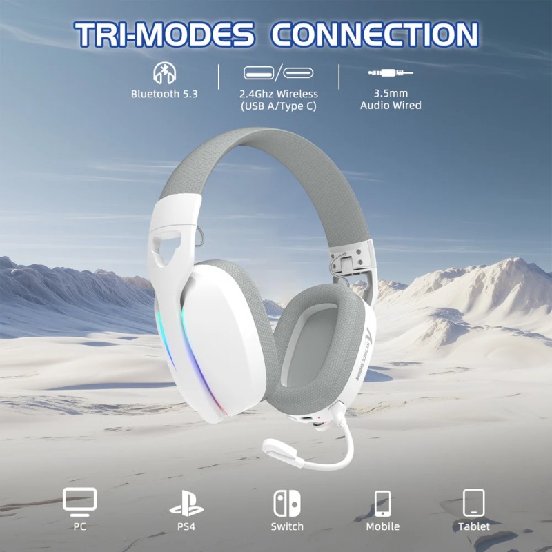 Ігрова гарнітура (ігрові навушники) Attack Shark L90 Wireless біла Ігрова гарнітура (ігрові навушники) Attack Shark L90 Wireless біла