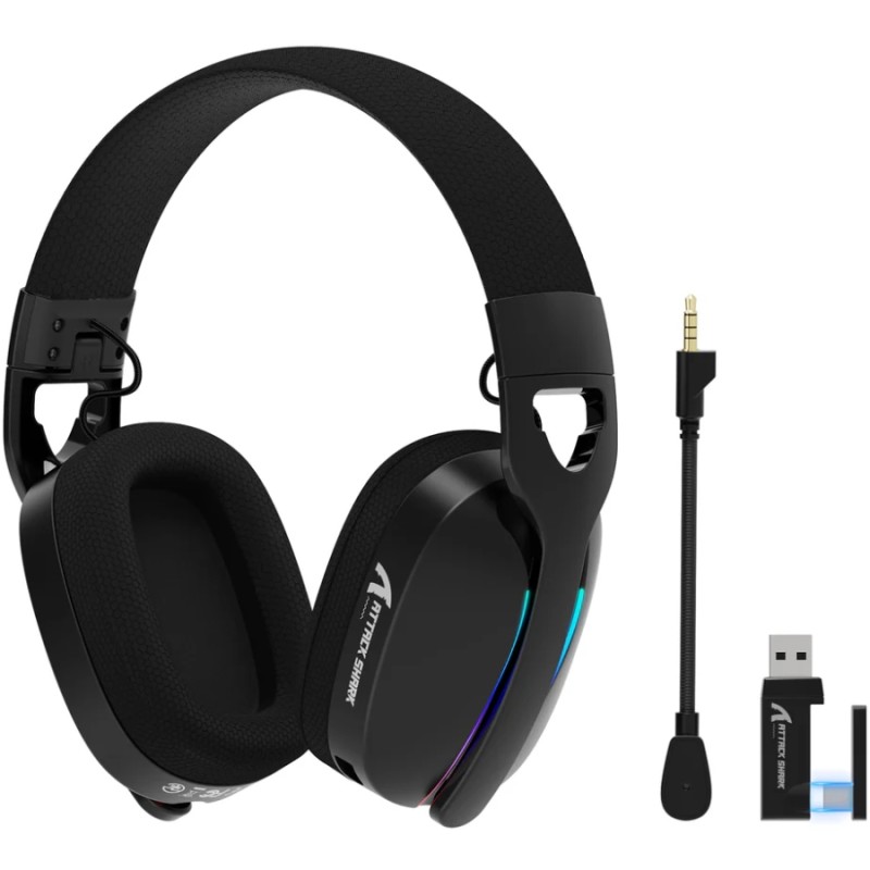 Ігрова гарнітура (геймерські навушники) Attack Shark L90 Wireless чорна, 3 режими