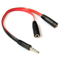Аудиопереходник (аудиоадаптер) China Audio Jack TRRS M -> 2xF 0,2 м