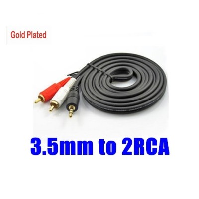 Аудіокабель (кабель AUX) China TRS–2×RCA M/M 5 м чорний