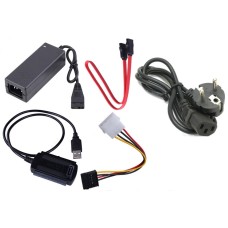 Адаптер USB 2.0 Type-A (перехідник) China RTL IDE-SATA з блоком живлення