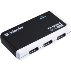 USB-хаб (розгалужувач USB) Defender 4×USB 2.0, чорно-білий