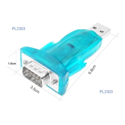 Адаптер USB–COM (перехідник) China PL-2303, синій, 9 pin