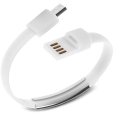 Кабель micro USB (кабель-браслет) China RTL 0,2 м білий