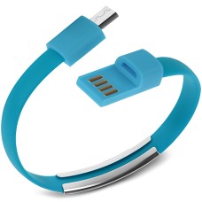 Кабель micro USB (кабель-браслет) China RTL 0,2 м блакитний