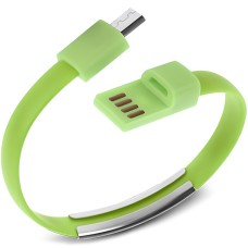 Кабель micro USB (кабель-браслет) China RTL USB 2.0, зелений