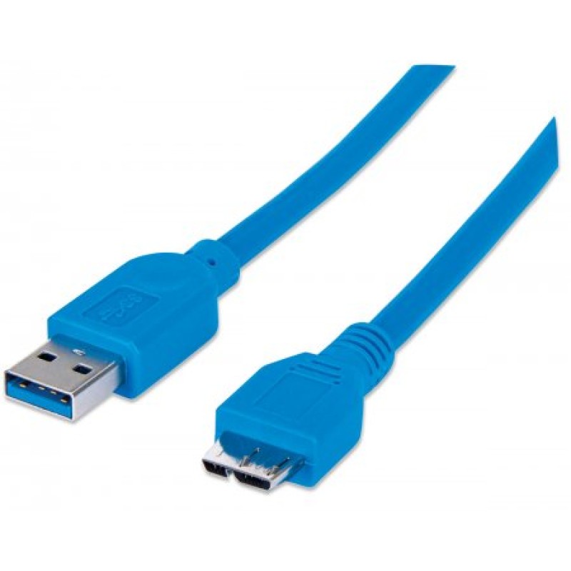 Кабель USB 3.0 (USB-кабель) Intracom Manhattan 1 м, синій