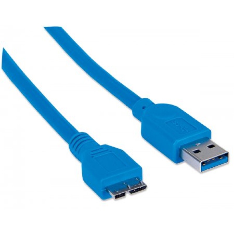 Кабель USB 3.0 (USB-кабель) Intracom Manhattan 1 м, синій