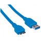 Кабель USB 3.0 (USB-кабель) Intracom Manhattan 1 м, синій