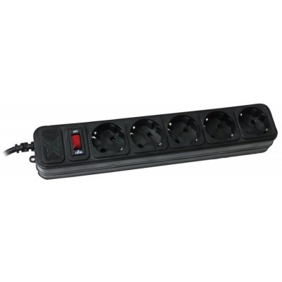 Power filtr 4.5м Maxxter, 5 розеток, чорний