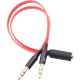 Аудиоадаптер (переходник) China TRRS F → 2xM Audio+MIC, 0,1 м, красный