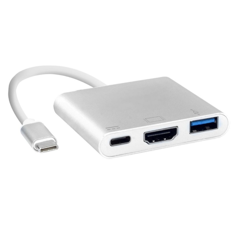 Док-станция (хаб) China USB3.1 Type-C HDMI/USB3.0/Type-C, кабель 0,1 м