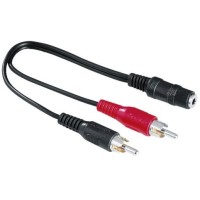 Аудиопереходник (переходник) China Audio Jack F на 2×RCA M 0,4 м, чёрный Аудиопереходник (переходник) China Audio Jack F на 2×RCA M 0,4 м, чёрный