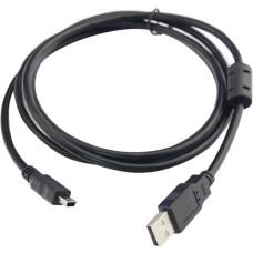 Кабель USB 2.0 (USB-кабель) China AM-mini BM 5pin, 1,8 м, ферит, чорний