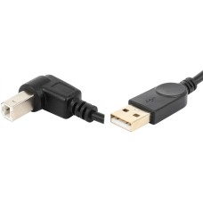 Кабель USB 2.0 (USB-кабель) China AM-BM 1 м чорний 90°