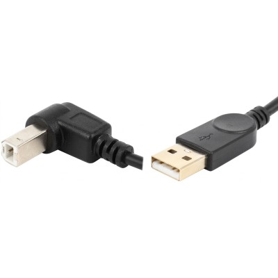 Кабель USB 2.0 (USB-кабель) China AM-BM 1 м чорний 90°
