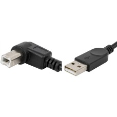 Кабель USB (шнур USB) China AM-BM 1 м, кут 90° направо, чорний