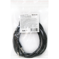 Аудиокабель (кабель AUX) Defender JACK01-05 TRS M/M, 1,5 м, чёрный