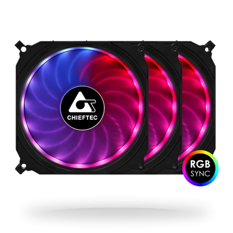 Вентиляторы для корпуса (корпусные вентиляторы) Chieftec Tornado CF-3012-RGB 3×120 мм