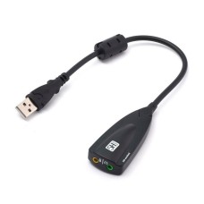 Внешняя звуковая карта (USB-аудиоадаптер) China USB AUX jack 7.1, чёрная