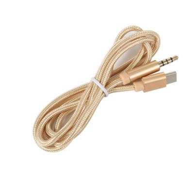Аудіокабель (AUX-кабель) China Type-C - TRRS Audio M/M 1 м золотистий