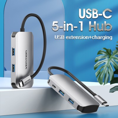 USB-хаб (концентратор) Vention TNBHB 5-в-1, PD 100 Вт